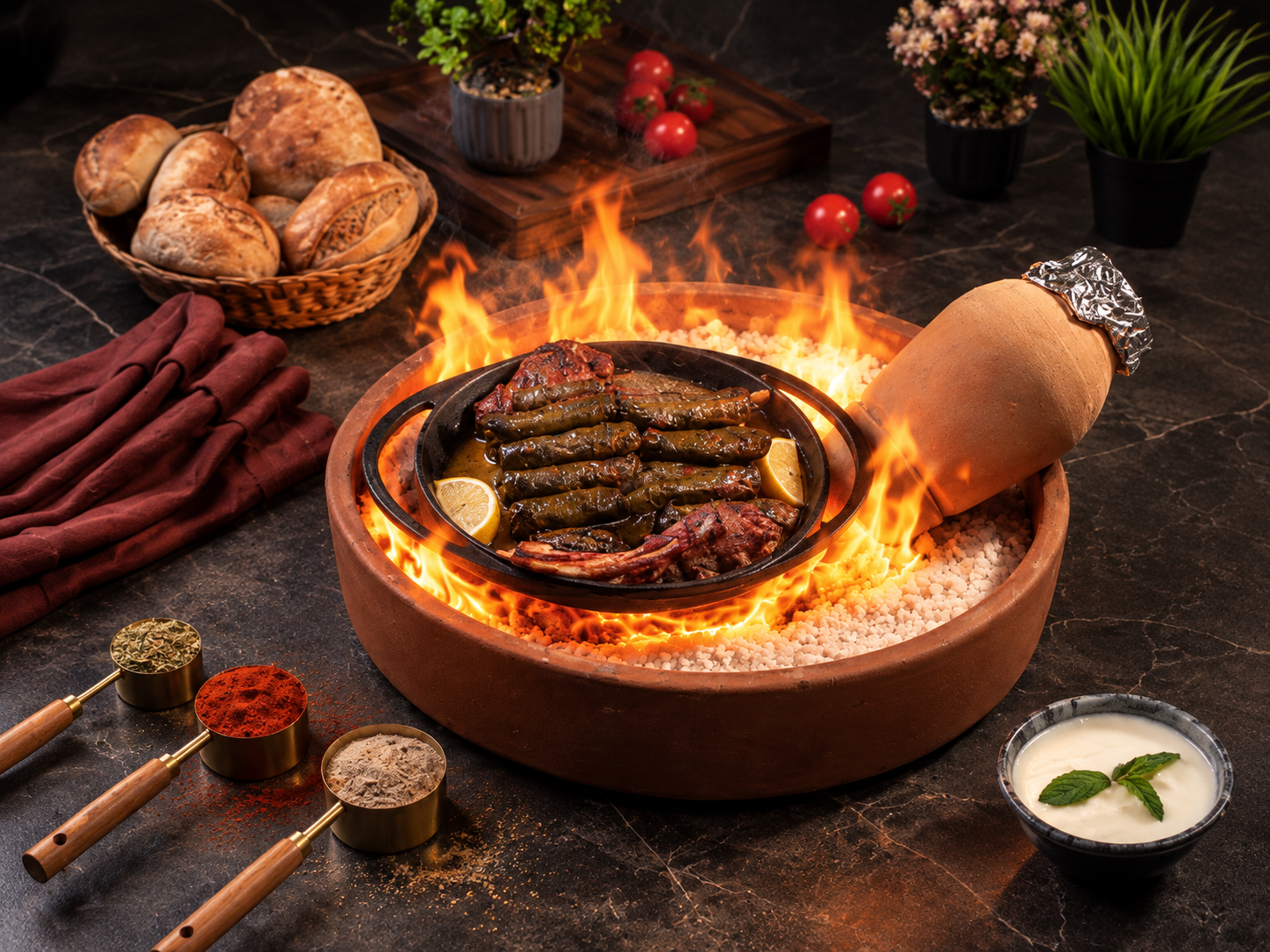 Feyruze ızgara sofrası